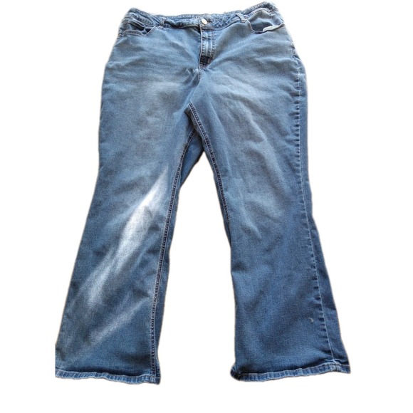 Maurices Denim - Maurices High Rise Curvy Boot Cut Jeans Women Sz 22 Reg Stretchy Med Denim Blue